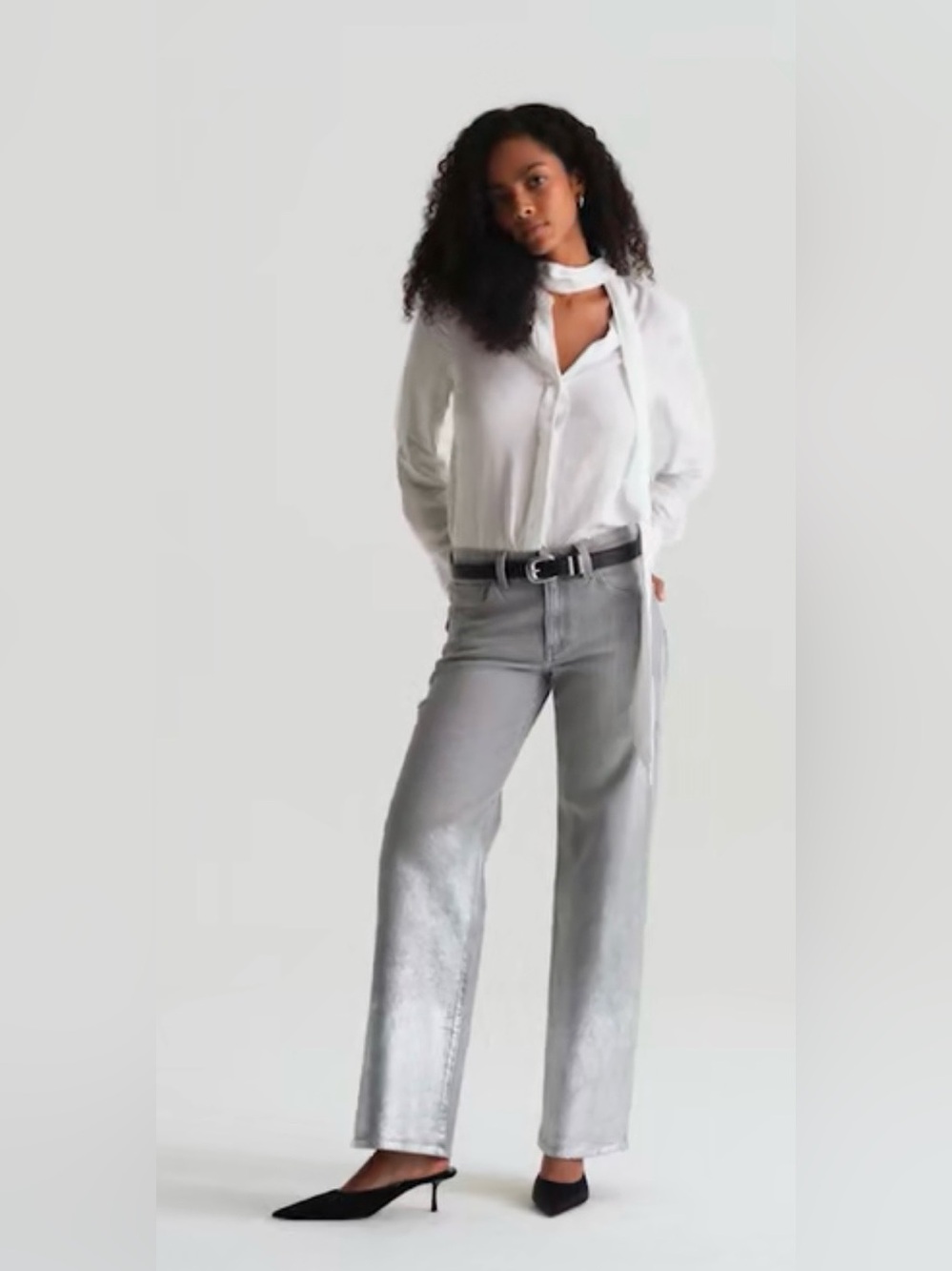 Women’s AG Jeans Adria 360° Low-Rise Wide Leg in Silver Myst 31